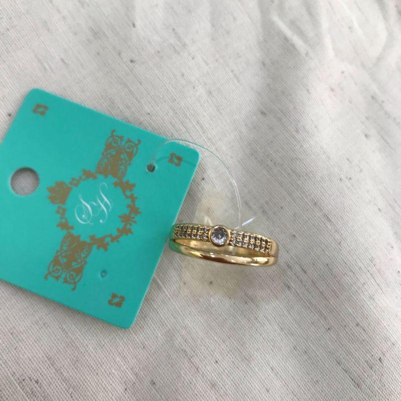 ANEL DOLCEZZA EM ZIRCÔNIA BANHADO A OURO