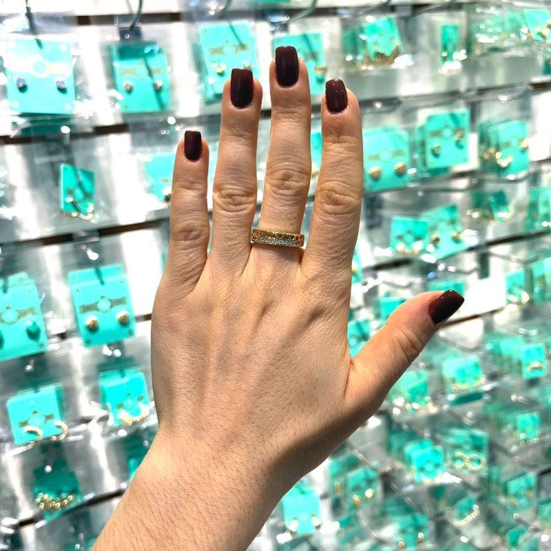 ANEL DUPLO CORAÇÃO E ZIRCÔNIA BANHADO A OURO