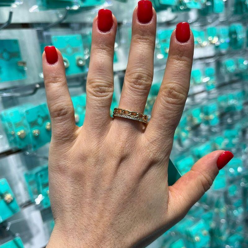 ANEL DUPLO ELOS E ZIRCÔNIA BANHADO A OURO