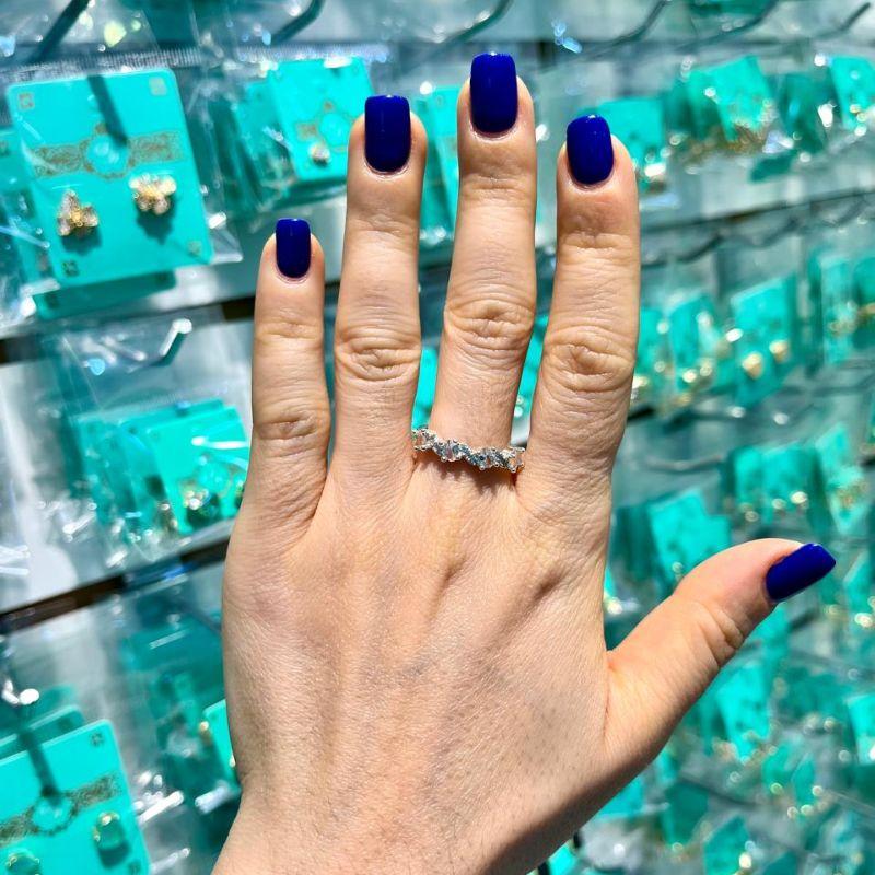 ANEL GOTAS ZIRCÔNIA BANHADO A PRATA