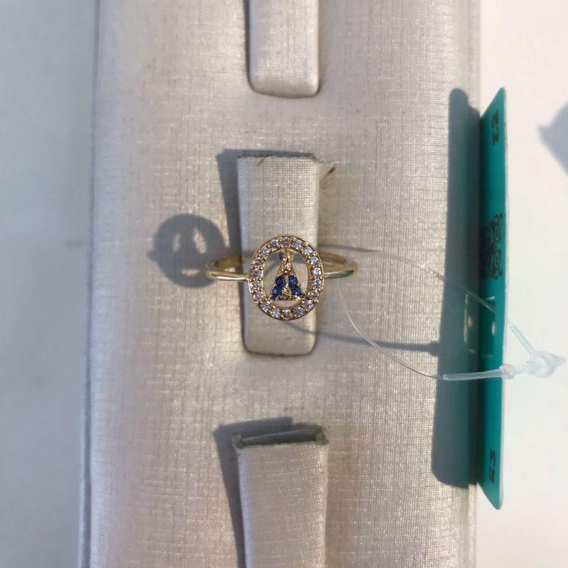 ANEL NOSSA SRA APARECIDA ZIRCÔNIA BANHADO A OURO