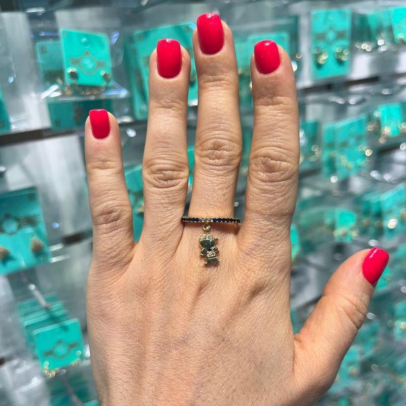 ANEL PINGENTE MENINO ZIRCÔNIA BANHADO A OURO