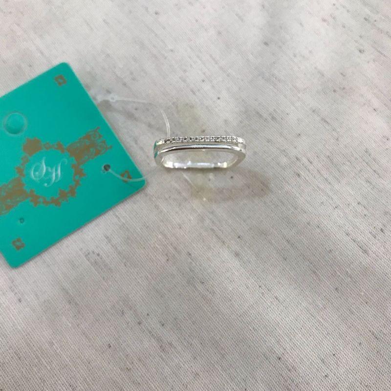 ANEL QUADRADO BANHADO A PRATA