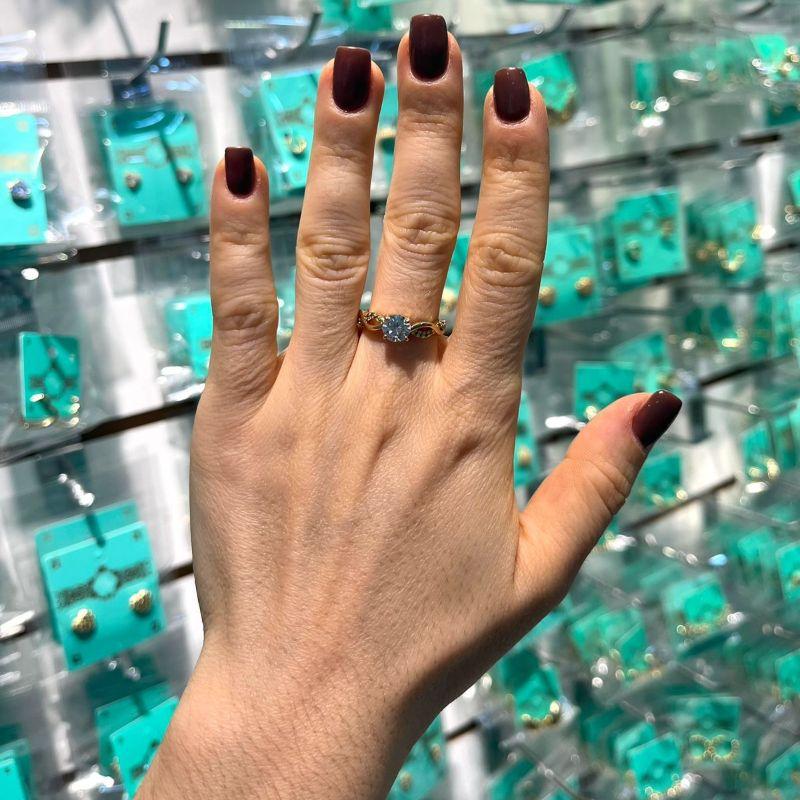 ANEL SOLITÁRIO DESPERTAR BANHADO A OURO