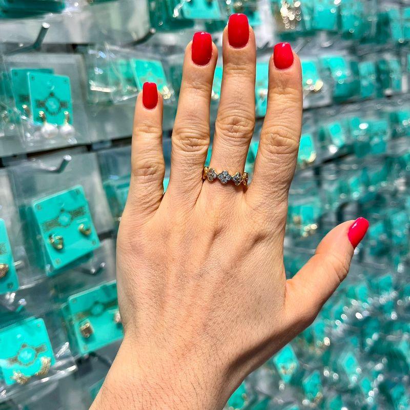 ANEL TREVO ZIRCÔNIA BANHADO A OURO