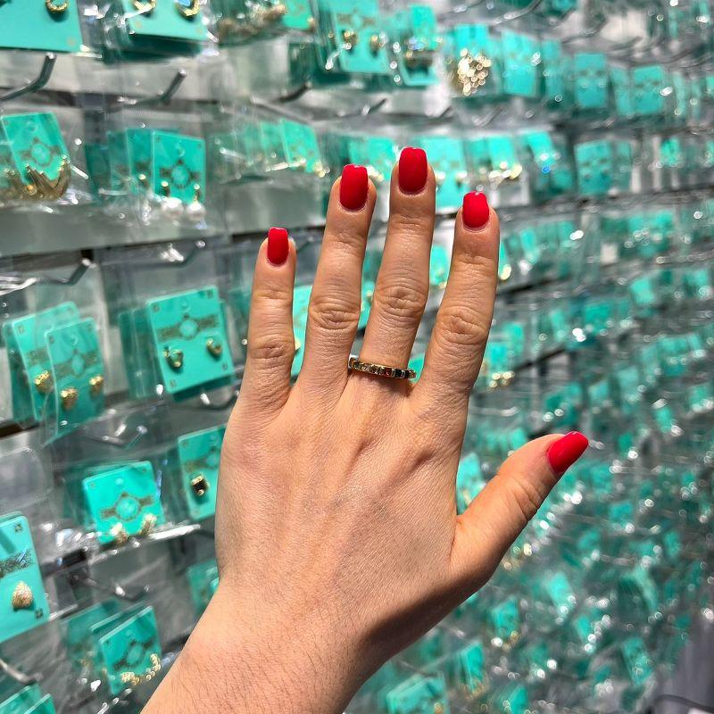 ANEL ZIRCÔNIA COLORIDA QUADRADA BANHADO A OURO