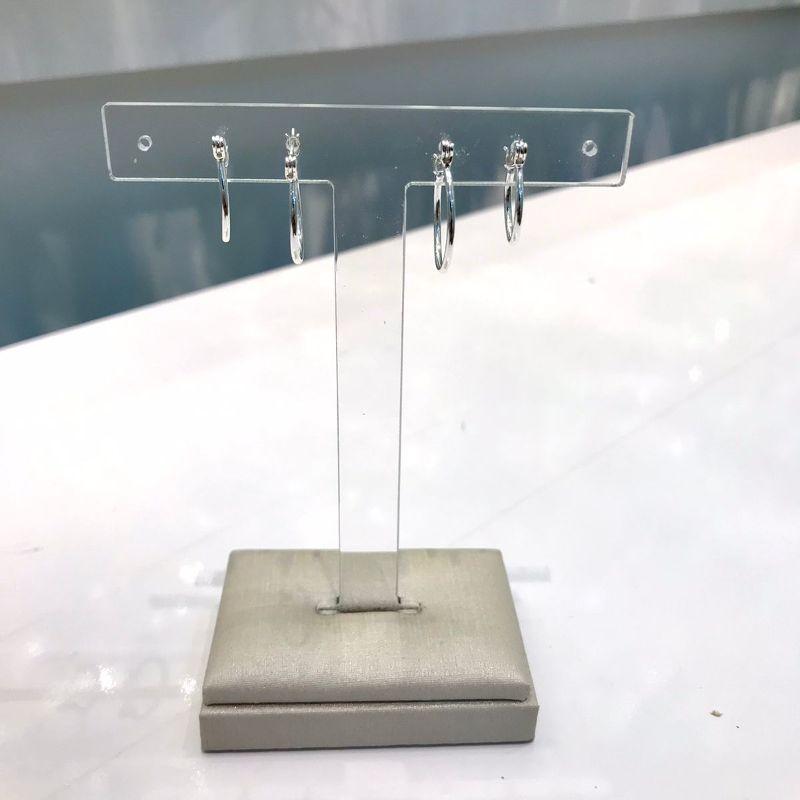 ARGOLA DUPLA FECHO ITALIANO BANHADO A PRATA