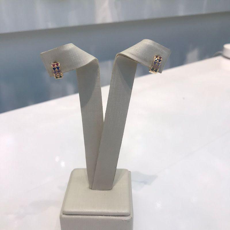 ARGOLA EM ZIRCÔNIA COLORIDA TAM P BANHADO A OURO