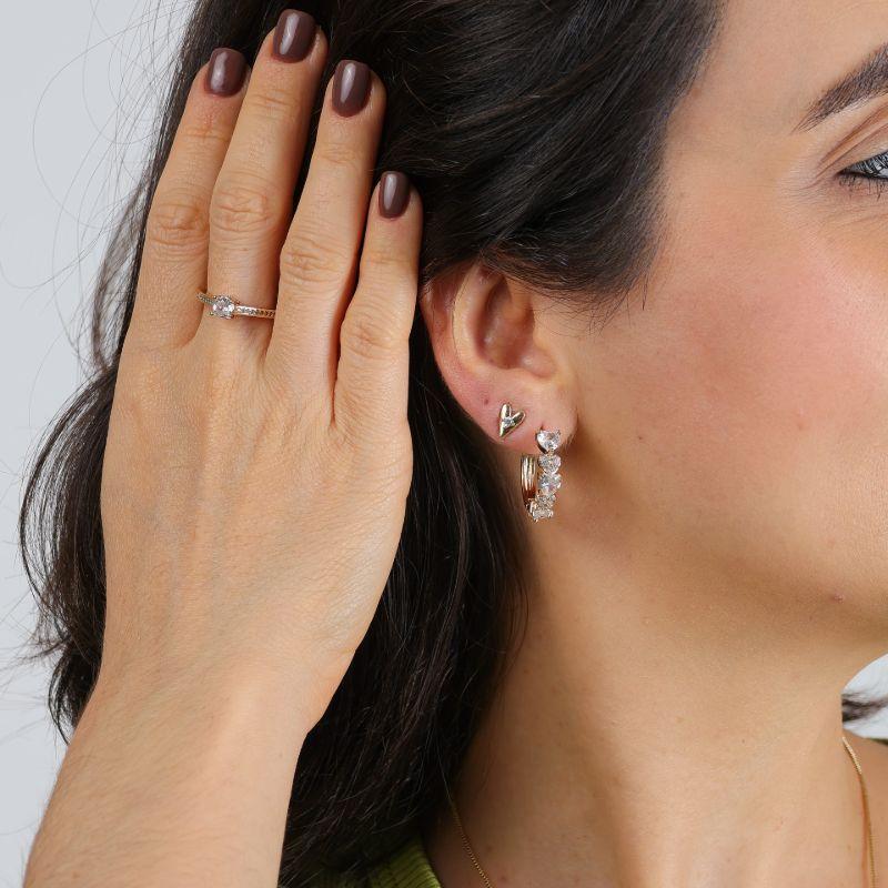 ARGOLA ENAMORADO ZIRCÔNIA BANHADO A OURO