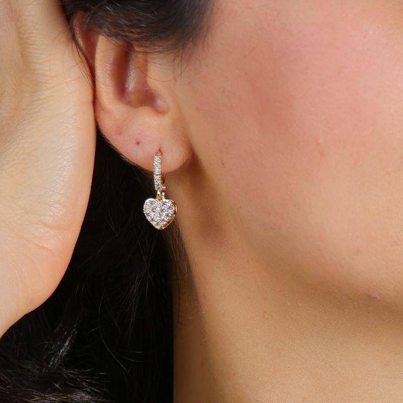 ARGOLINHA CORAÇÃO EM ZIRCÔNIA BANHADO A OURO