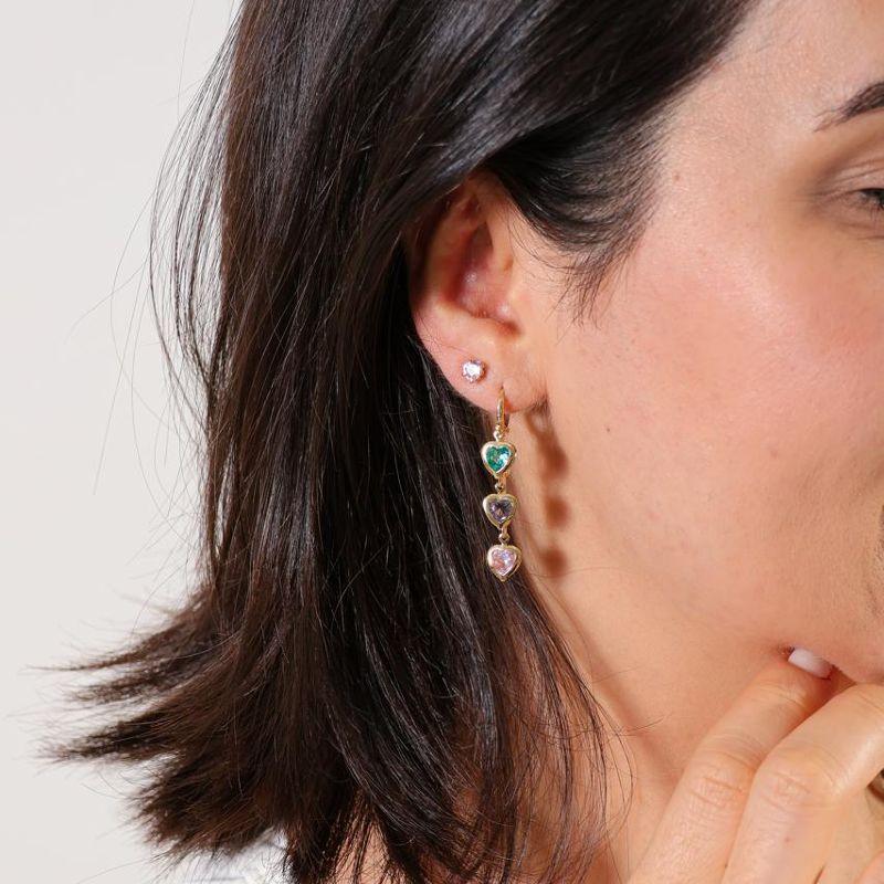 BRINCO MINI CORAÇÃO ZIRCÔNIA BANHADO A OURO