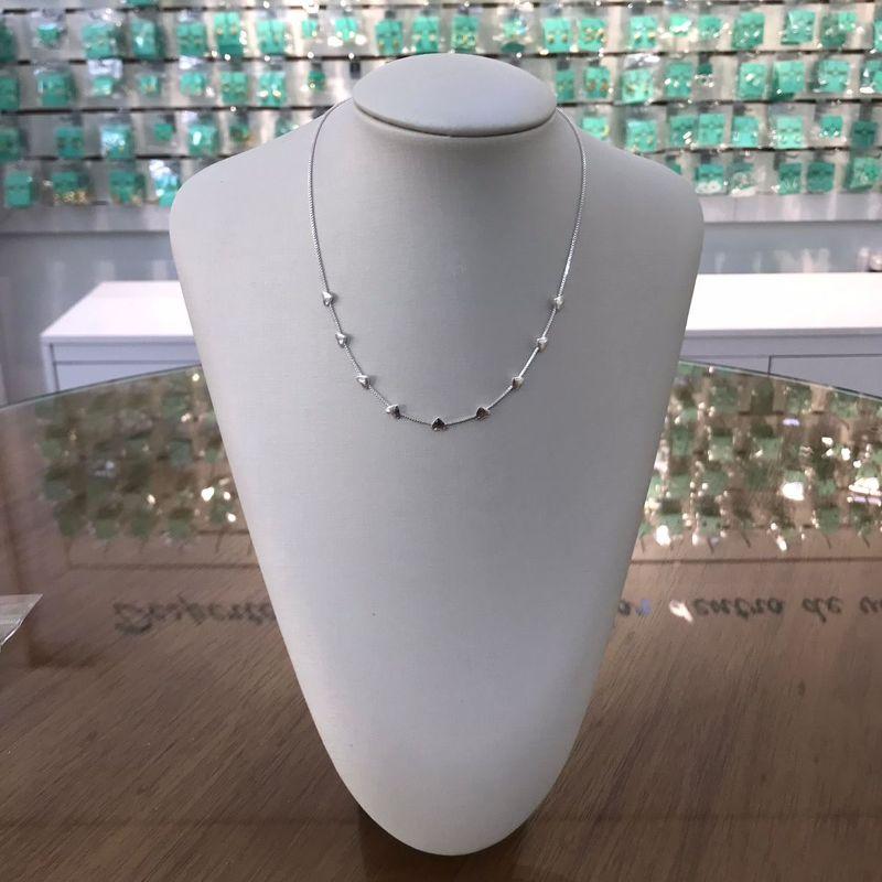 CHOKER CORAÇÕES BANHADO A PRATA