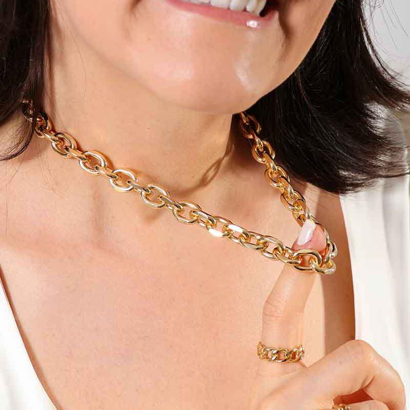 CHOKER DE ELOS BANHADO A OURO