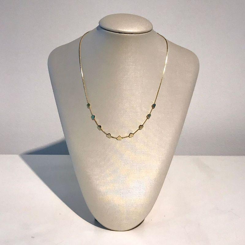 CHOKER MINI CORAÇÕES BANHADO A OURO