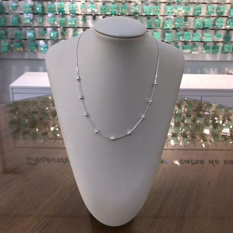 CHOKER MINI ESFERAS BANHADO A PRATA