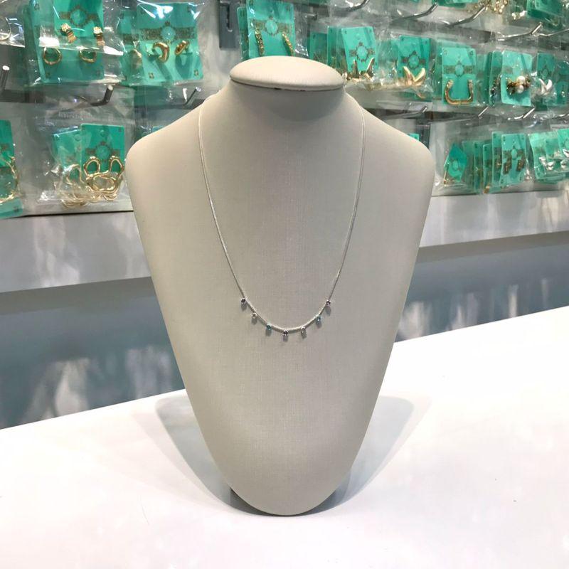 CHOKER ZIRCÔNIAS COLORIDAS CANDY BANHADO A PRATA