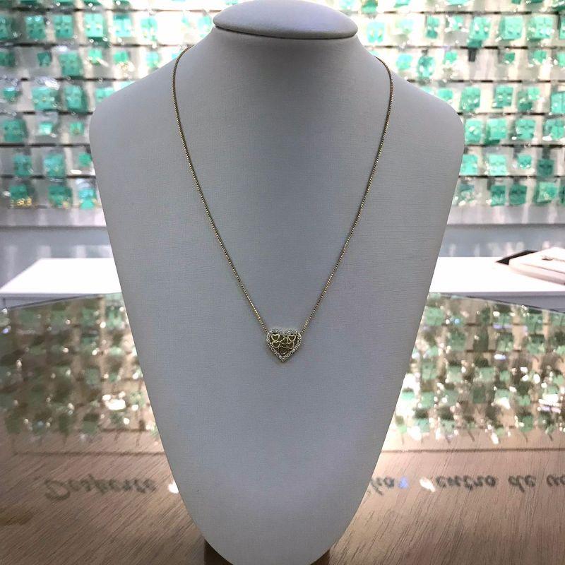 COLAR LOVE CRAVEJADO EM ZIRCÔNIA BANHADO A OURO