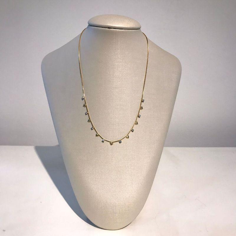 COLAR MINI CORAÇÃO COM TIFFANY BANHADO A OURO