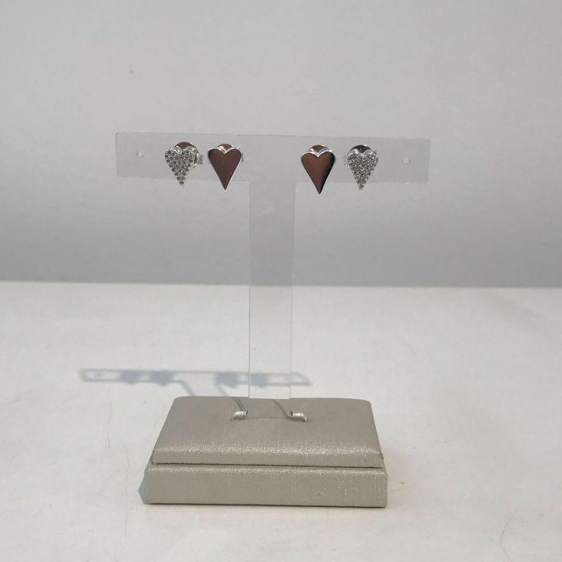 CORAÇÃO DUPLO ZIRCÔNIA BANHADO A PRATA