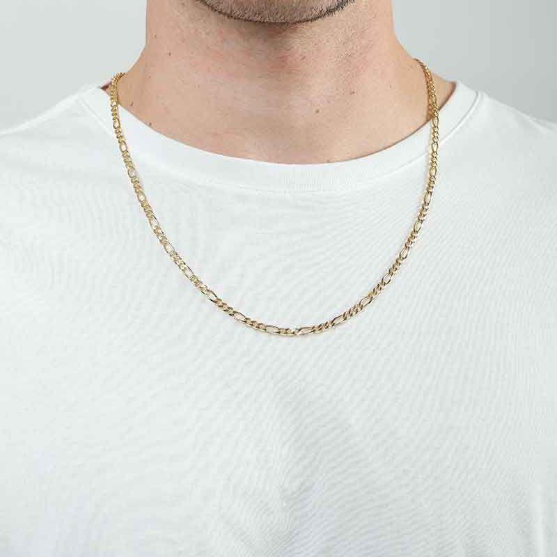 CORRENTE FÍGARO MASCULINO BANHADO A OURO