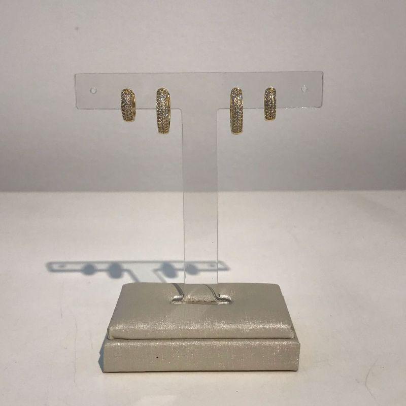 DUPLA DE ARGOLA EM ZIRCÔNIA GLAMOUR BANHADO A OURO