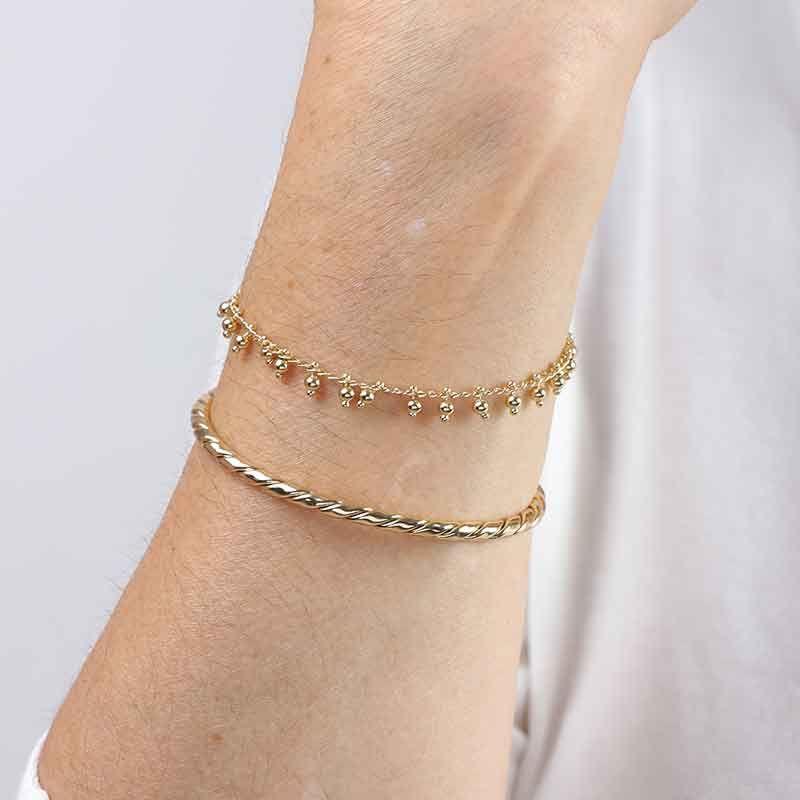 PULSEIRA MINI ESFERA BANHADO A OURO