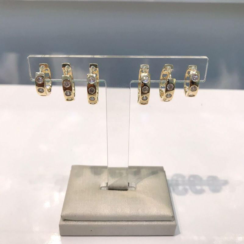 TRIO DE ARGOLA PONTO DE LUZ BANHADO A OURO