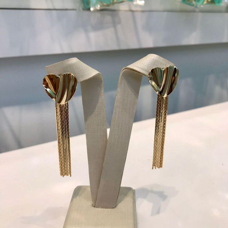 CORAÇÃO DESIGN AMASSADO FLUIR BANHADO A OURO