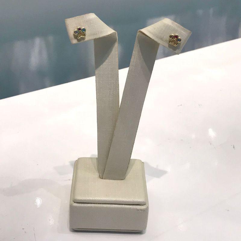 BRINCO PATINHA ZIRCÔNIA COLORIDA BANHADO A OURO