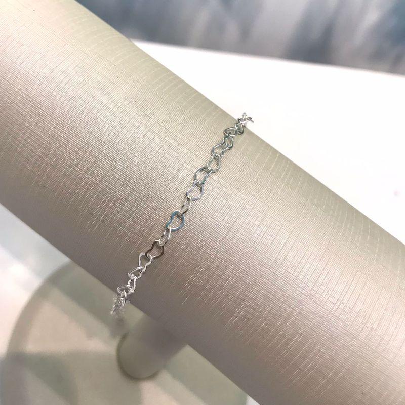 PULSEIRA CORAÇÃO VAZADO BANHADO A PRATA