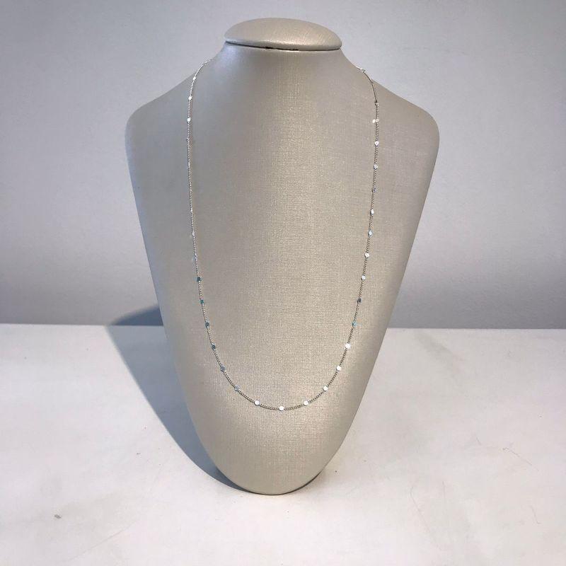 COLAR LONGO DIAMANTADO 70CM BANHADO A PRATA