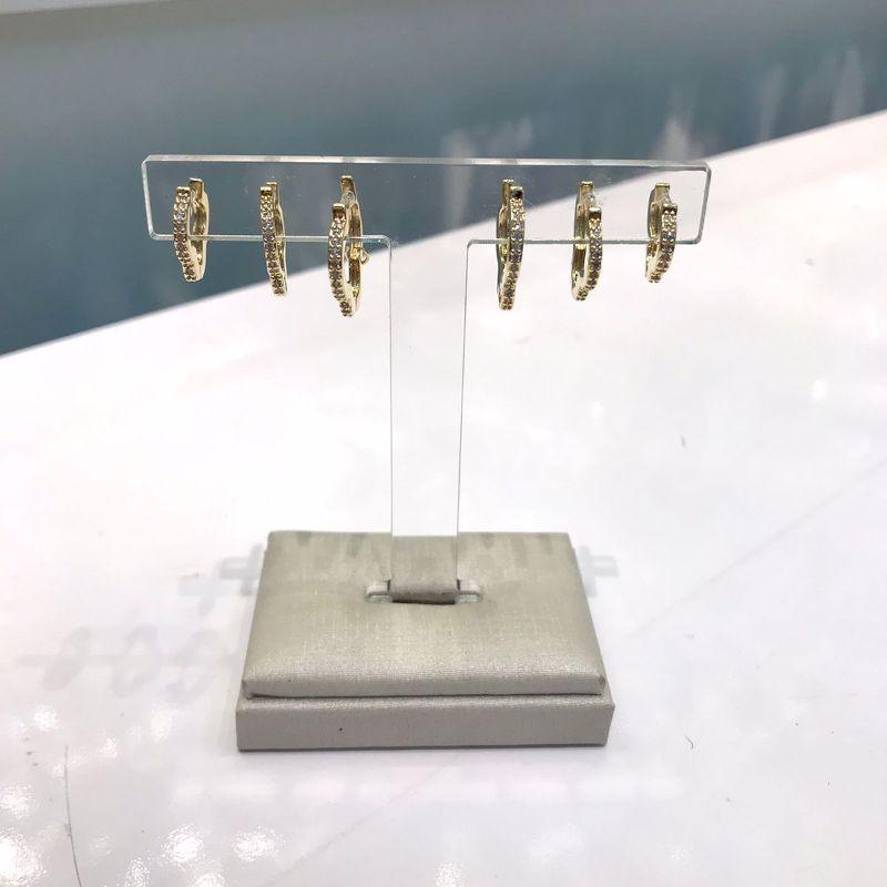 TRIO DE TREVO EM ZIRCÔNIA BANHADO A OURO