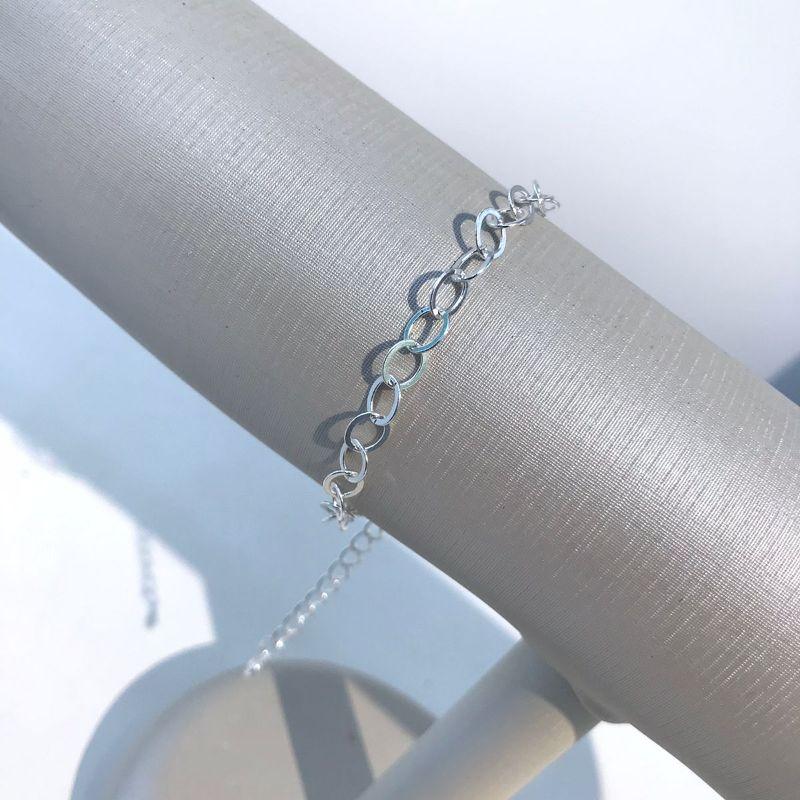 PULSEIRA ELOS DIAMANTADOS BANHADO A PRATA