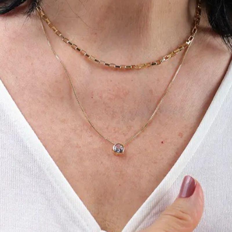 COLAR PONTO DE LUZ BANHADO A OURO