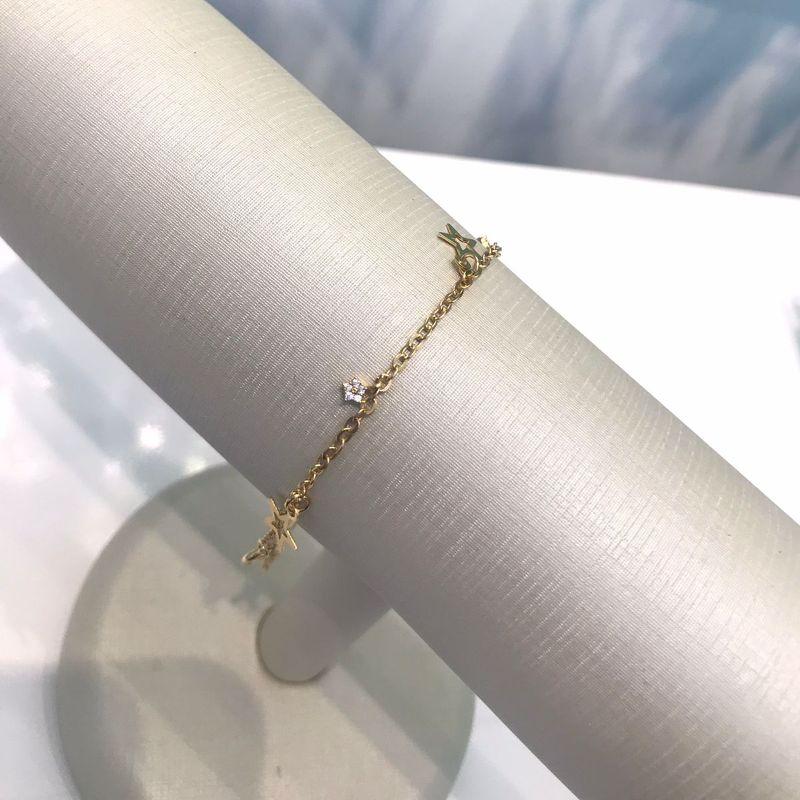 PULSEIRA ESTRELAS COM ZIRCÔNIA BANHADO A OURO