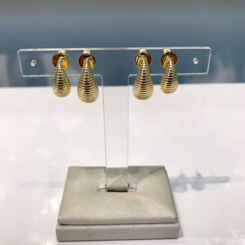 DUPLA EARCUFF PUFFER TEXTURIZADO BANHADO A OURO