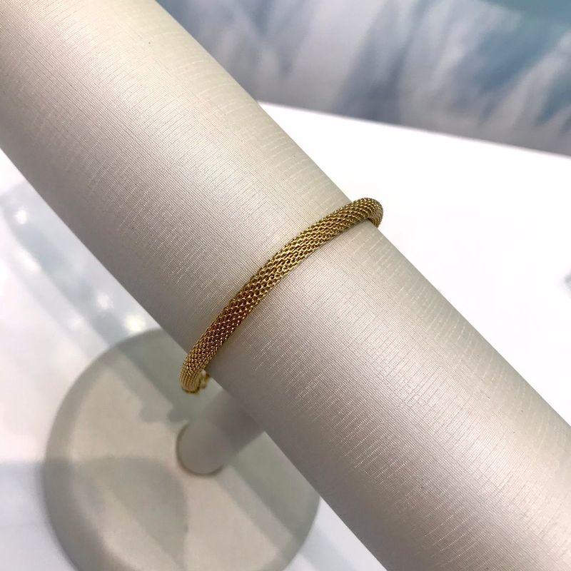 PULSEIRA TUBINHO DIAMANTADA BANHADO A OURO