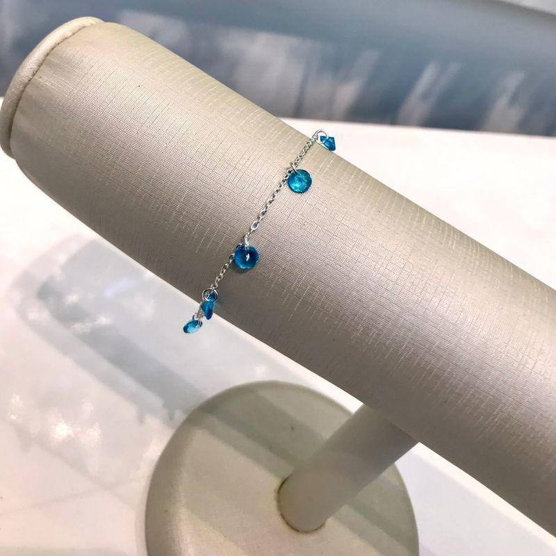 PULSEIRA TIFFANY AZUL BANHADO A PRATA