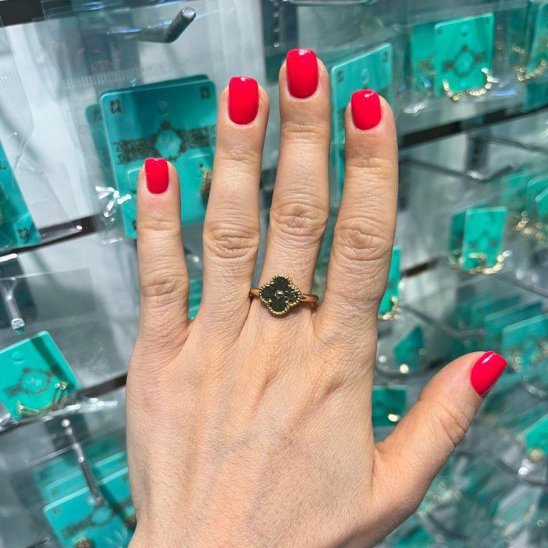 ANEL TREVO BANHADO A OURO