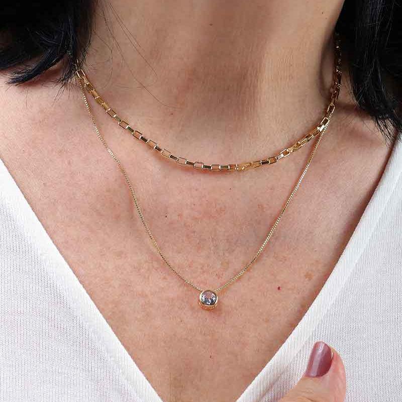 COLAR LAJOTINHA BANHADO A OURO