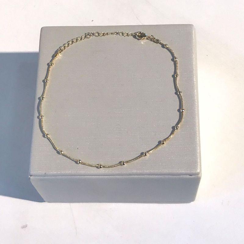 TORNOZELEIRA MINI ESFERA VENEZIANA BANHADO A OURO