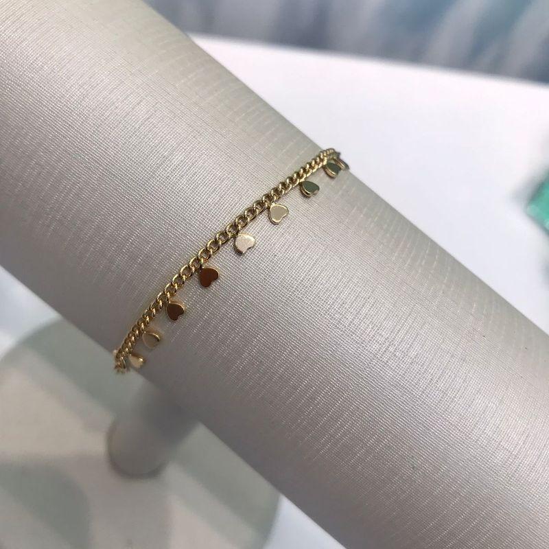 PULSEIRA CORAÇÃO CARÍCIA BANHADO A OURO