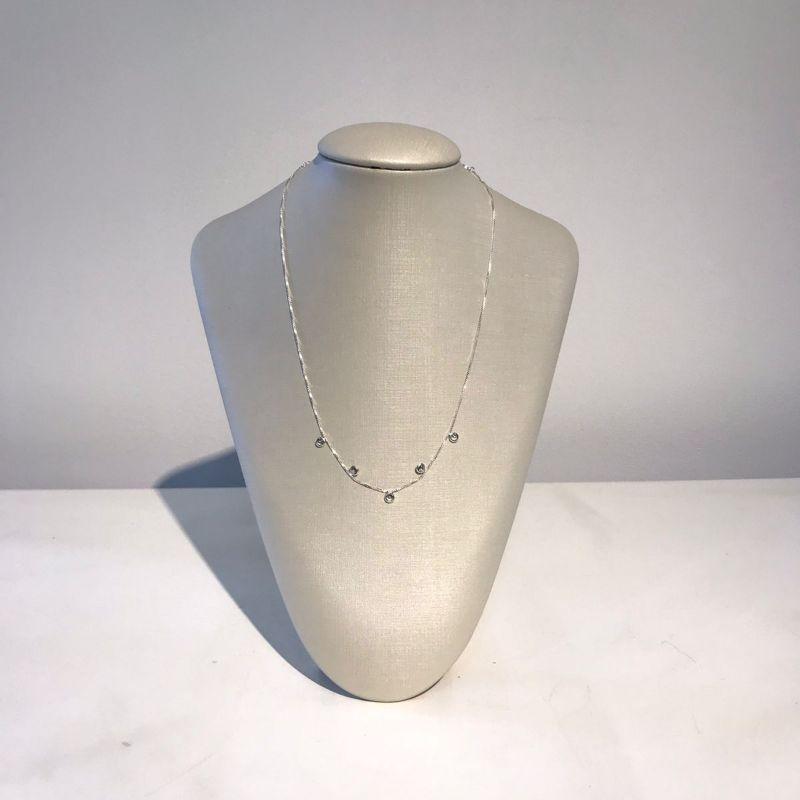 COLAR PONTO DE LUZ INTENSO BANHADO A PRATA