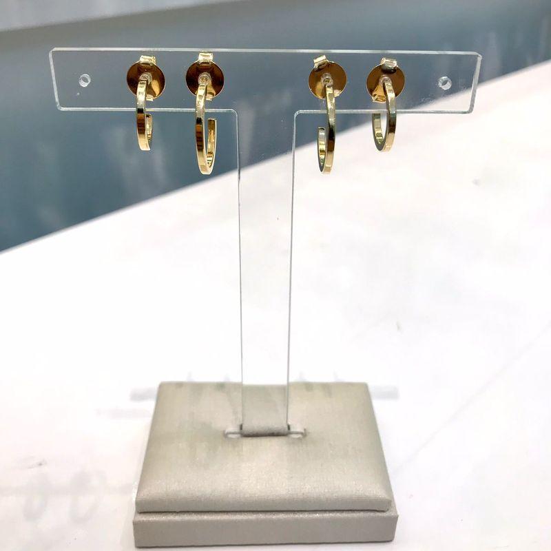 DUPLA ARGOLA LISA BANHADO A OURO