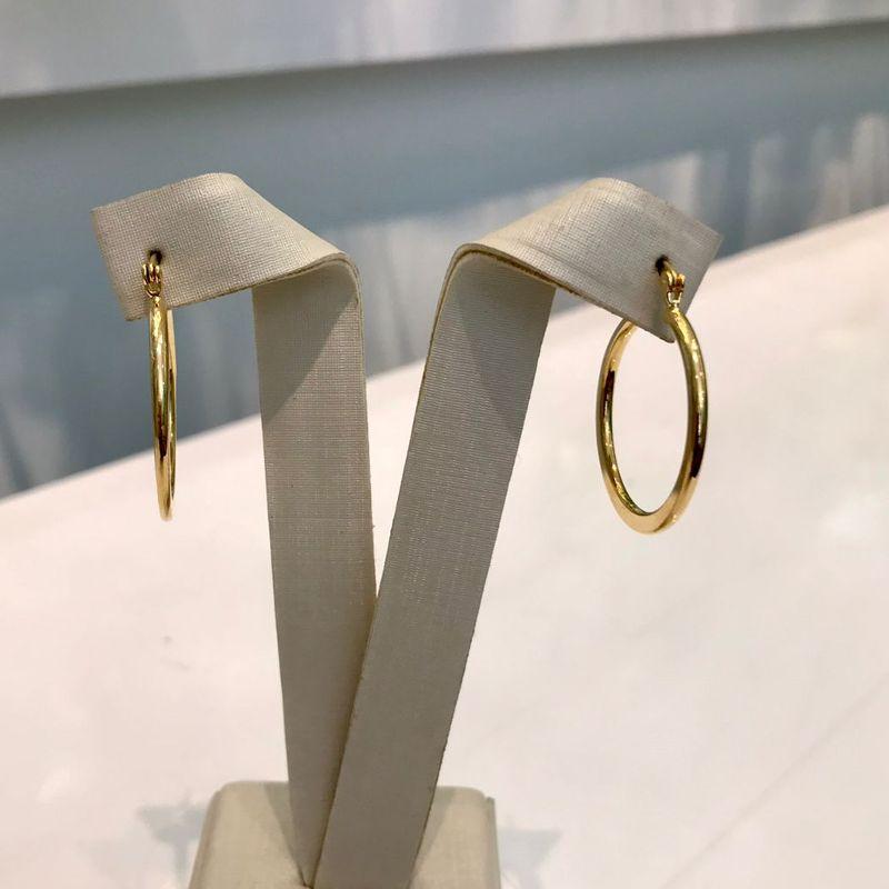 ARGOLA CHARME FECHO ITALIANO BANHADO A OURO