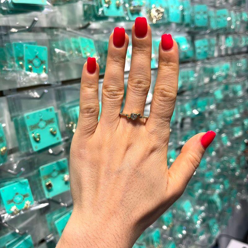 ANEL CORAÇÃO ZIRCÔNIA BANHADO A OURO