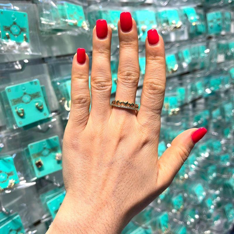 ANEL DUPLO CORAÇÃO EM ZIRCÔNIA BANHADO A OURO