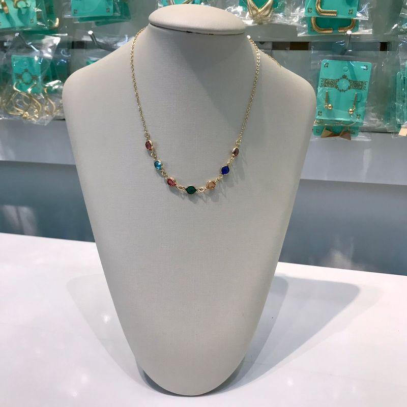 CKOKER TIFFANY CRISTAIS COLORIDOS BANHADO A OURO