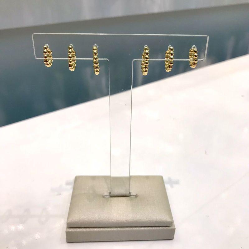 TRIO DE ARGOLA EM MINI ESFERA BANHADO A OURO