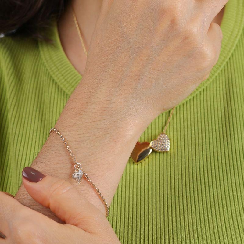 PULSEIRA ELO PORTUGUÊS PINGENTE CORAÇÃO BANHADO A OURO